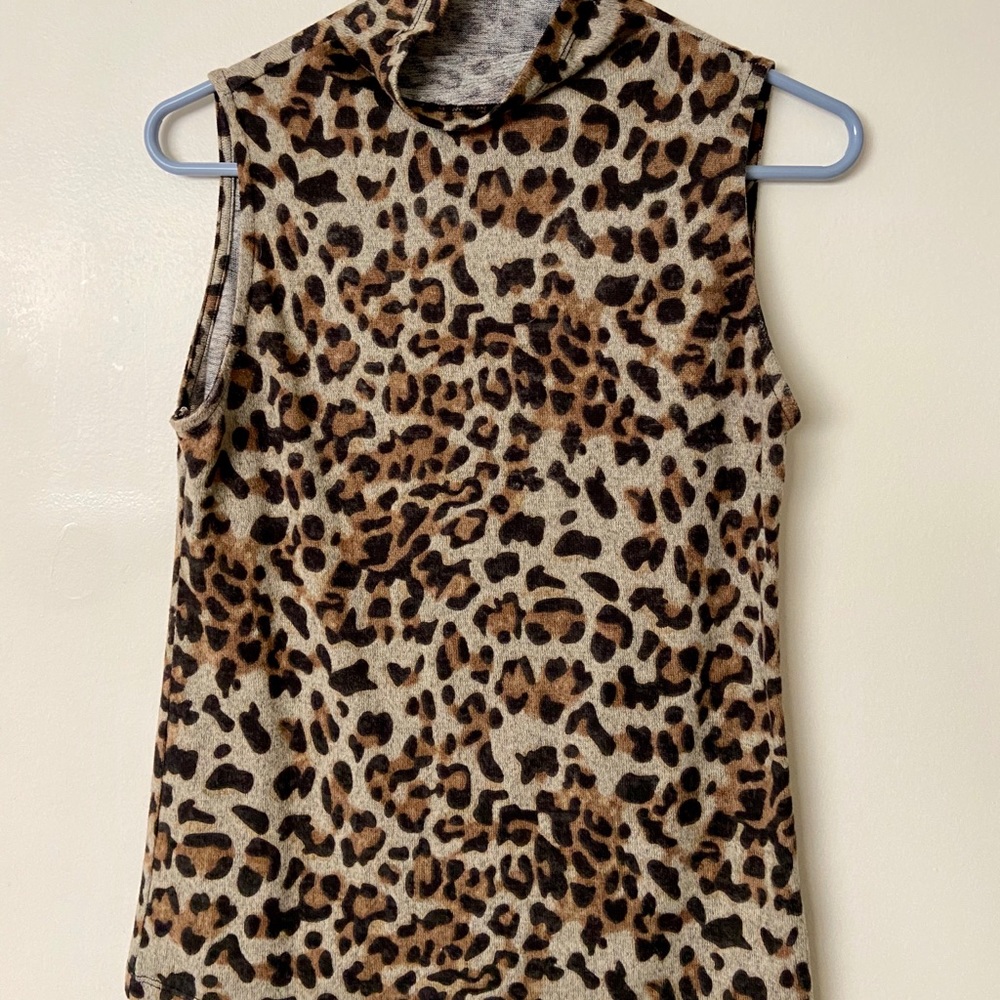 Cheetah Print High Neck Top